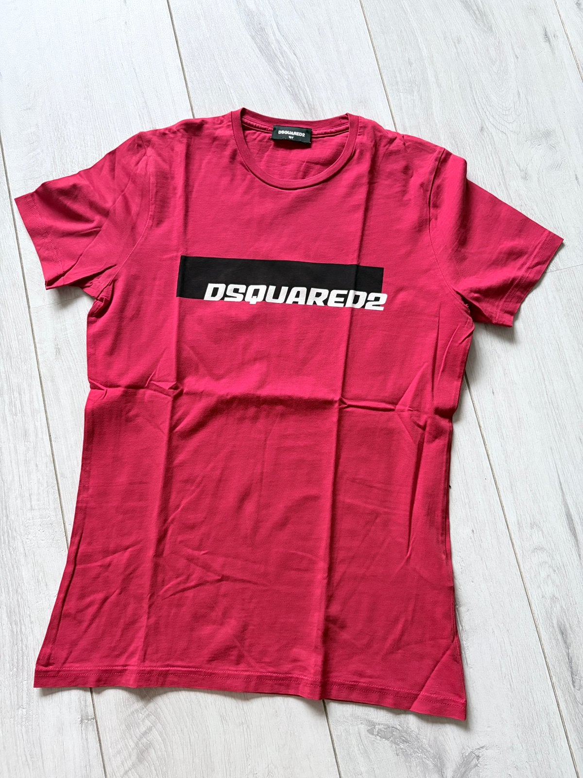 Dsquared2 shirt rood, maat 164., Ophalen of Verzenden, Zo goed als nieuw, Jongen, Shirt of Longsleeve
