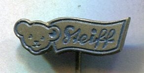 STEIFF blauw op zilverkleurig poppen speldje ( W_335), Ophalen of Verzenden, Nieuw, Transport, Speldje of Pin