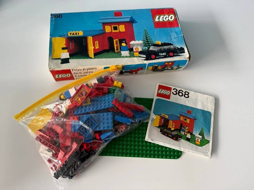 Vintage LEGO Set 368 Taxi Garage met Instructies en Doos, Ophalen of Verzenden, Gebruikt, Complete set, City