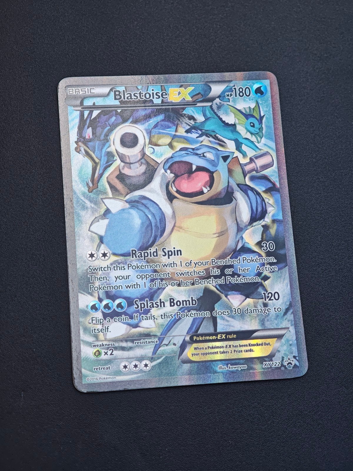 Blastoise EX XY122 Pokémon kaart, Ophalen of Verzenden, Gebruikt, Losse kaart, Foil