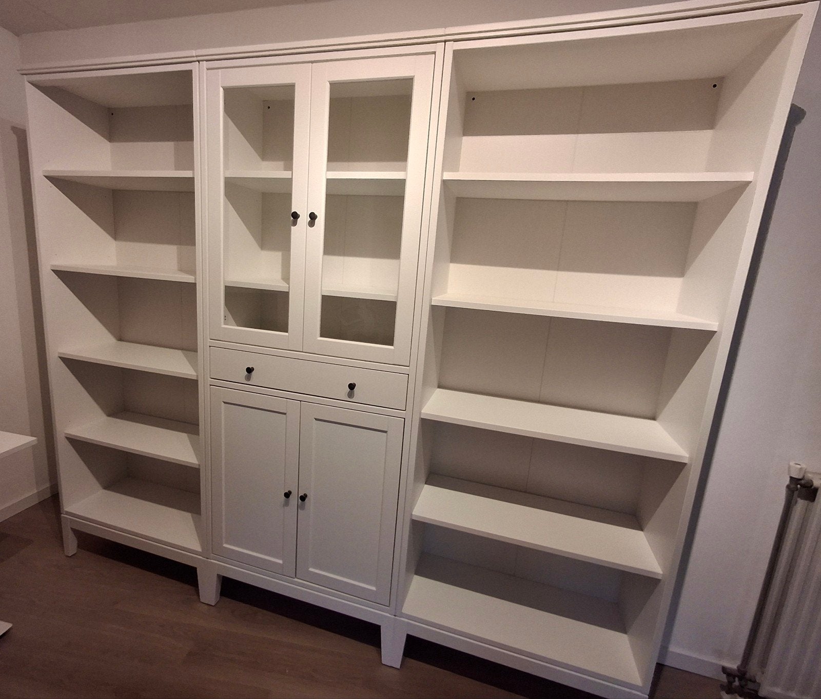 Witte Boekenkast met Vitrine en Lades - IKEA Idanas, Ophalen, Gebruikt, Met deur(en), 200 cm of meer