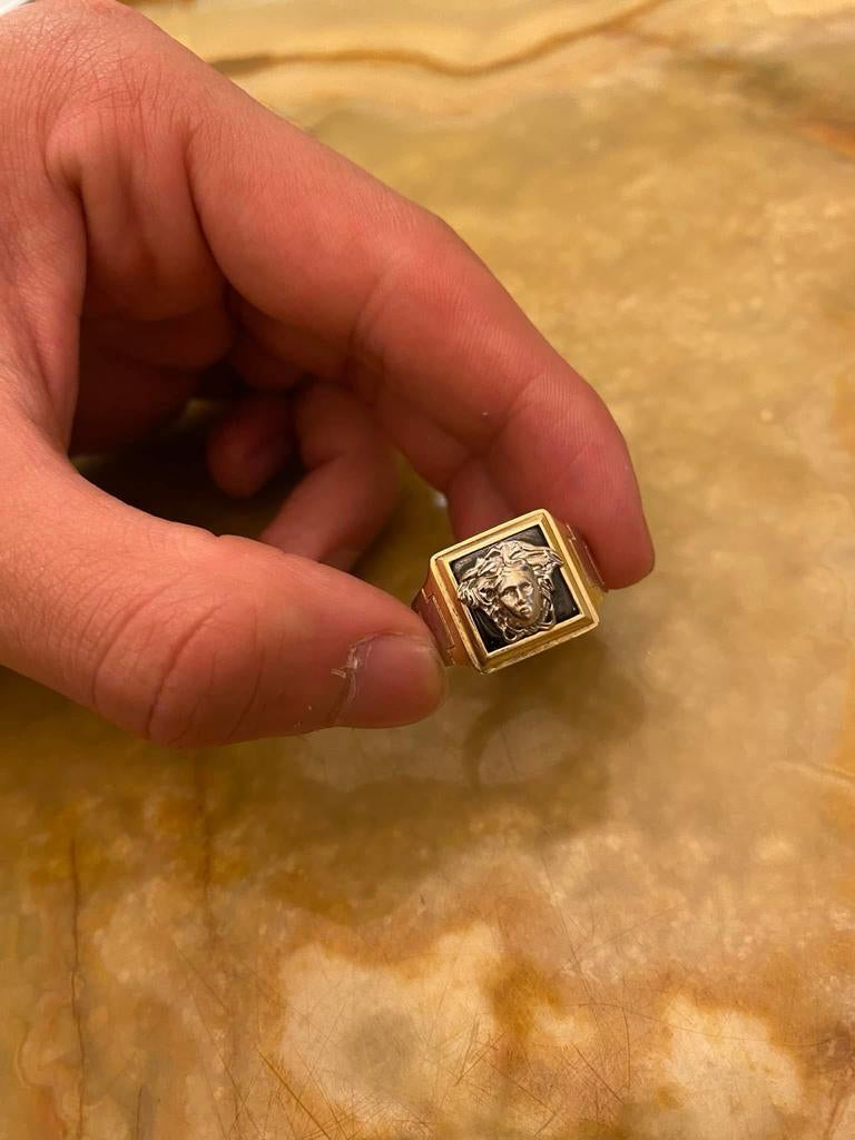 Gouden ring versace model, maat 18, 6,9 gram, Sieraden, Tassen en Uiterlijk, Ringen, 18 tot 19, Ophalen of Verzenden, Zo goed als nieuw