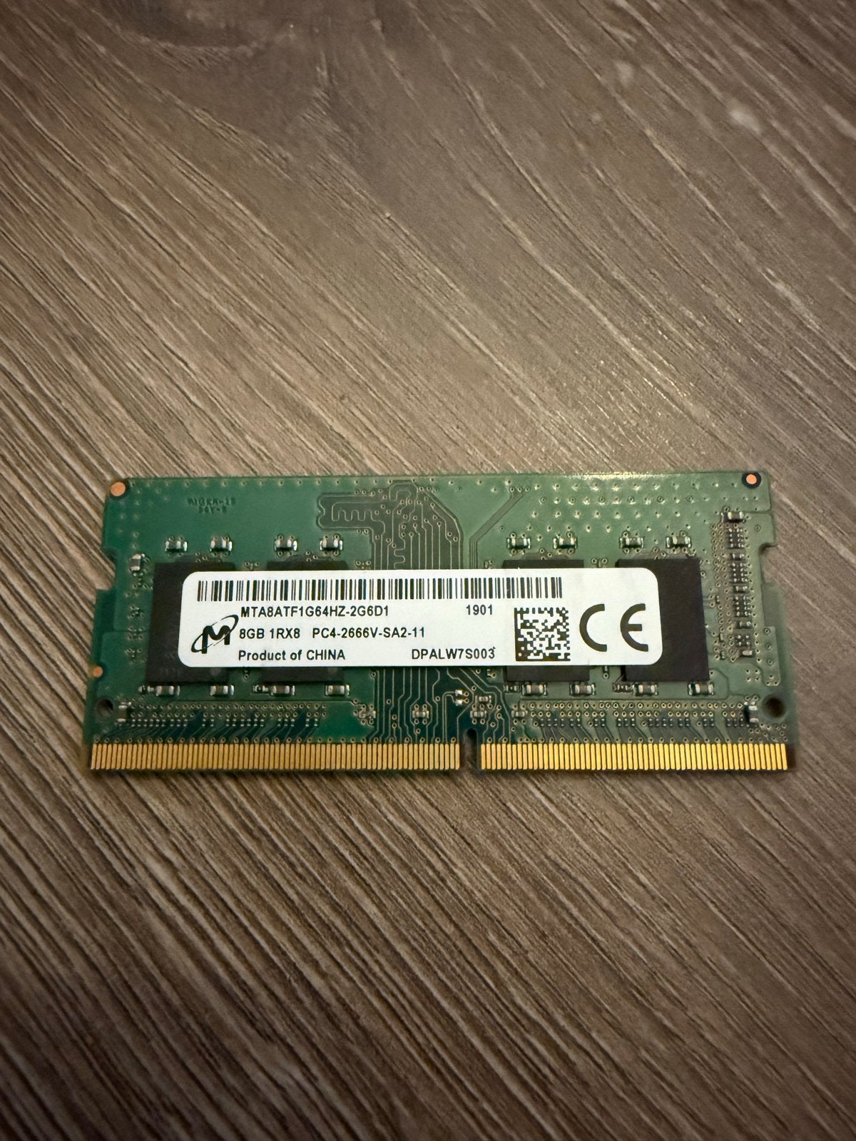 Micron 8GB DDR4 Laptop RAM 2666MHz SO-DIMM, Computers en Software, RAM geheugen, DDR4, 8 GB, Ophalen of Verzenden, Zo goed als nieuw