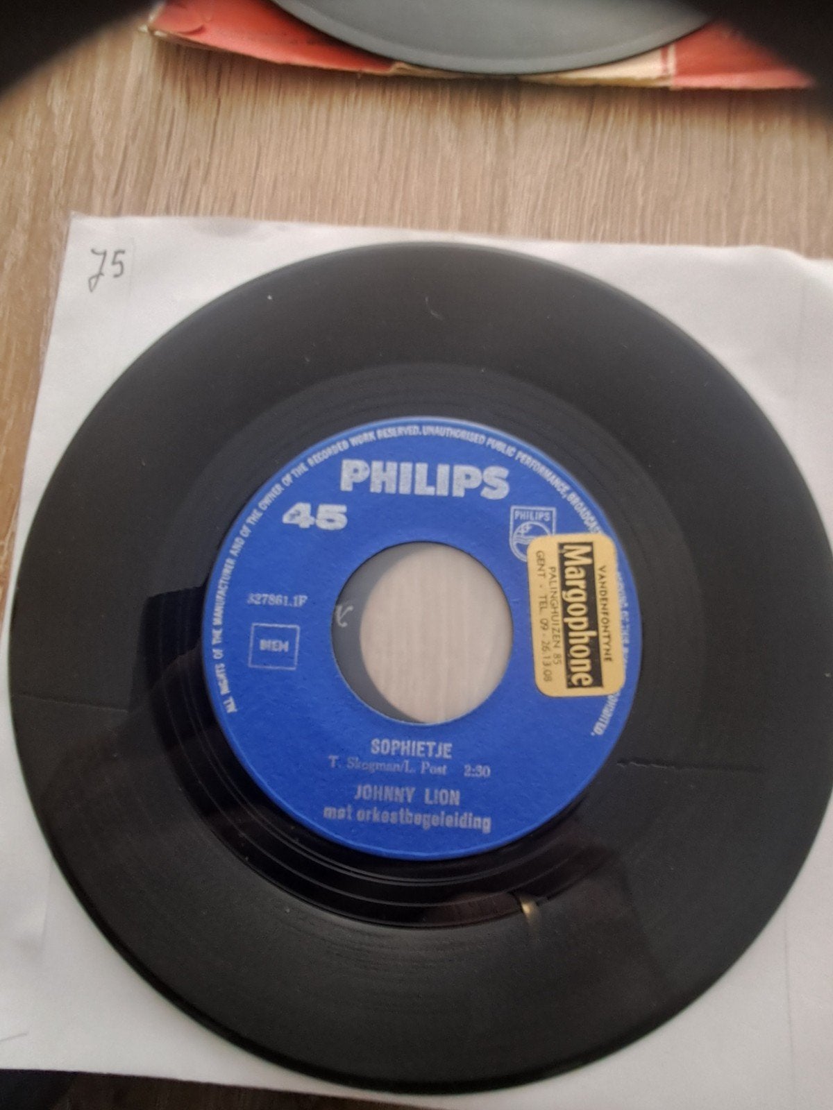 Johnny Lion - Sophietje (Philips 45 toeren vinyl single), Gebruikt, 7 inch, Ophalen of Verzenden, EP