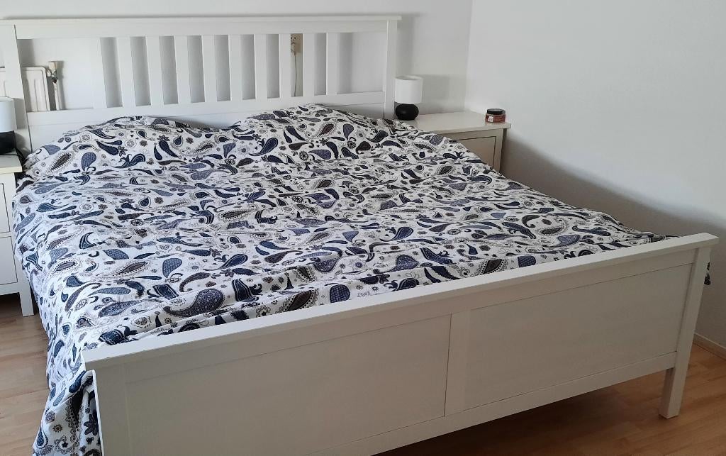 Bed 2 persoons 180 x 200, Ophalen, Gebruikt, Wit, Tweepersoons
