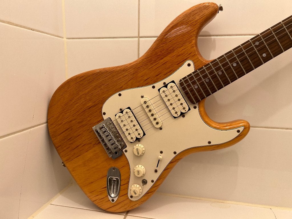 Aria STG Series Naturel, Ophalen, Gebruikt, Solid body, Overige merken