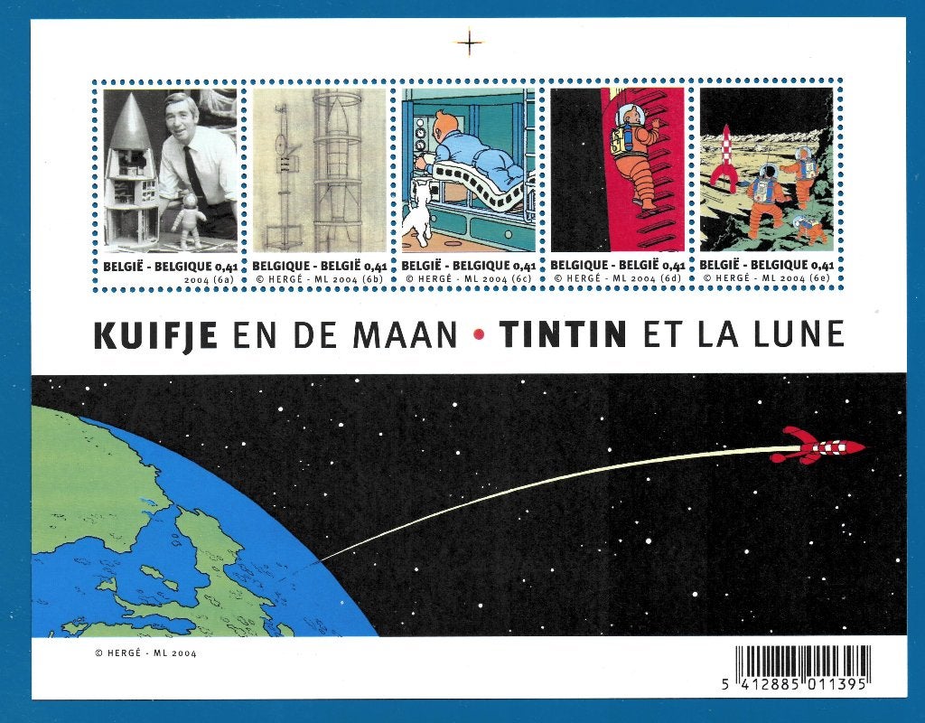 Jaar 2004 Yv BF 99 Blok Kuifje en de maan. Tintin et la lune, Postzegels en Munten, Ophalen of Verzenden, Postfris