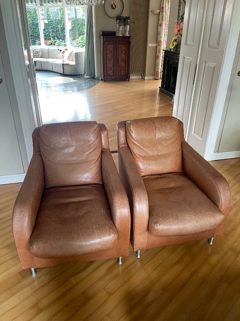 schapenleren fauteuils, Ophalen, Gebruikt, Klassiek, 50 tot 75 cm