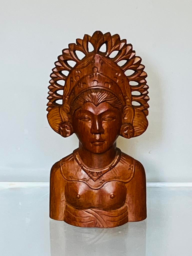 Balinese sculptuur buste van een Legong danseres, Antiek en Kunst, Ophalen of Verzenden