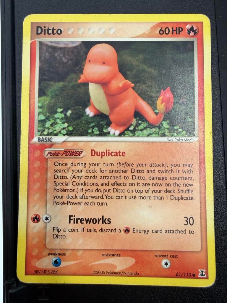 Pokémon Kaart: Ditto (Charmander) 61/113 EX Delta Species, Ophalen of Verzenden, Zo goed als nieuw, Losse kaart