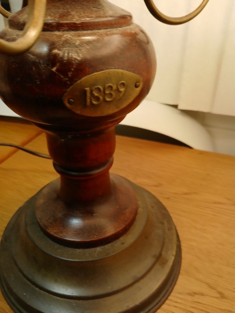 Koper staand lampje, Olielamp, Ophalen of Verzenden, Zo goed als nieuw, Glas