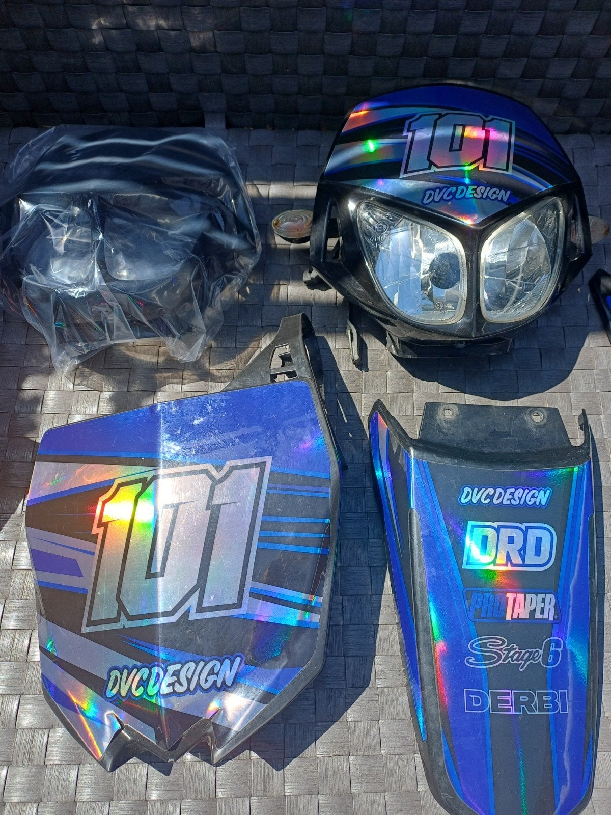 Kappen set Derbi Senda DRD met stickers en 2 nieuwe kappen, Ophalen of Verzenden, Gebruikt, Kap, Derbi