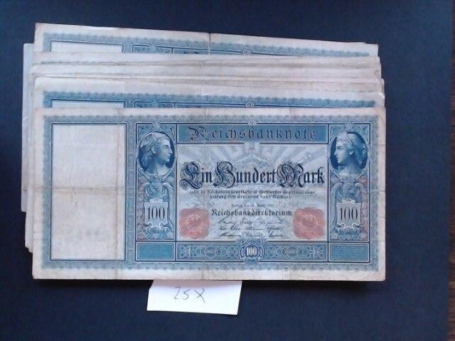bankbiljetten Duitsland 100 M (25 stuks, ook los), Ophalen, Duitsland, Los biljet
