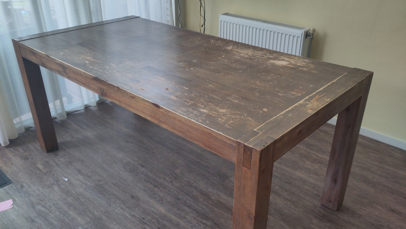 Eettafel 180x90 cm, 77 cm hoog, Huis en Inrichting, Tafels | Eettafels, Ophalen, Gebruikt, 50 tot 100 cm, Vijf personen of meer