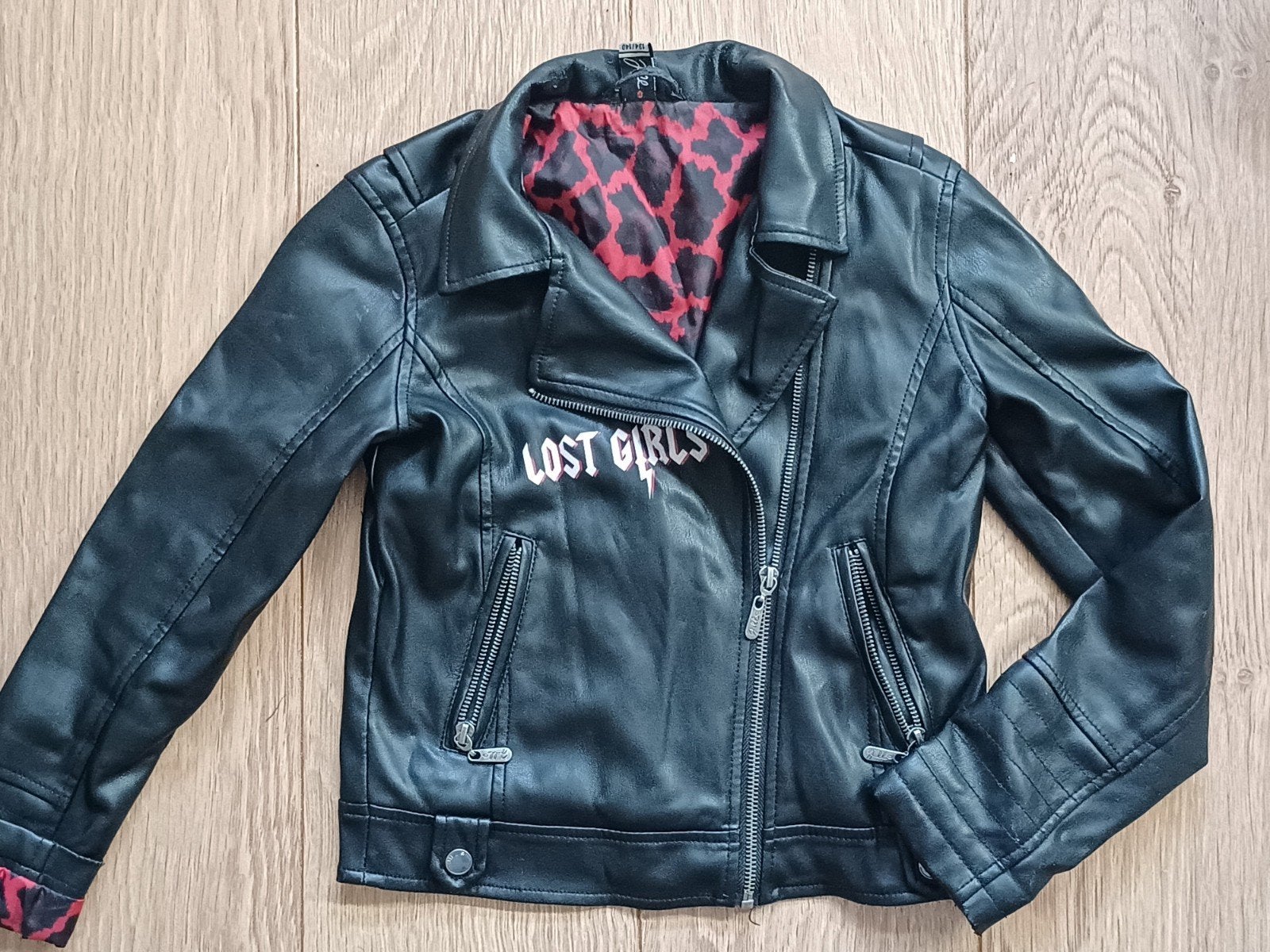 Stoer bikerjasje imitatieleer maat 134/140, tussenjas meisje, Kinderen en Baby's, Kinderkleding | Maat 140, Gebruikt, Meisje, Ophalen of Verzenden