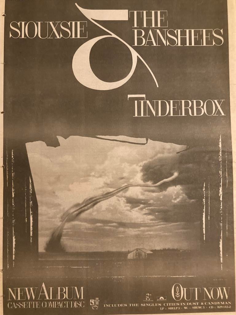 SIOUXSIE & THE BANSHEES Tinderbox A3 advertentie, Ophalen of Verzenden, Zo goed als nieuw
