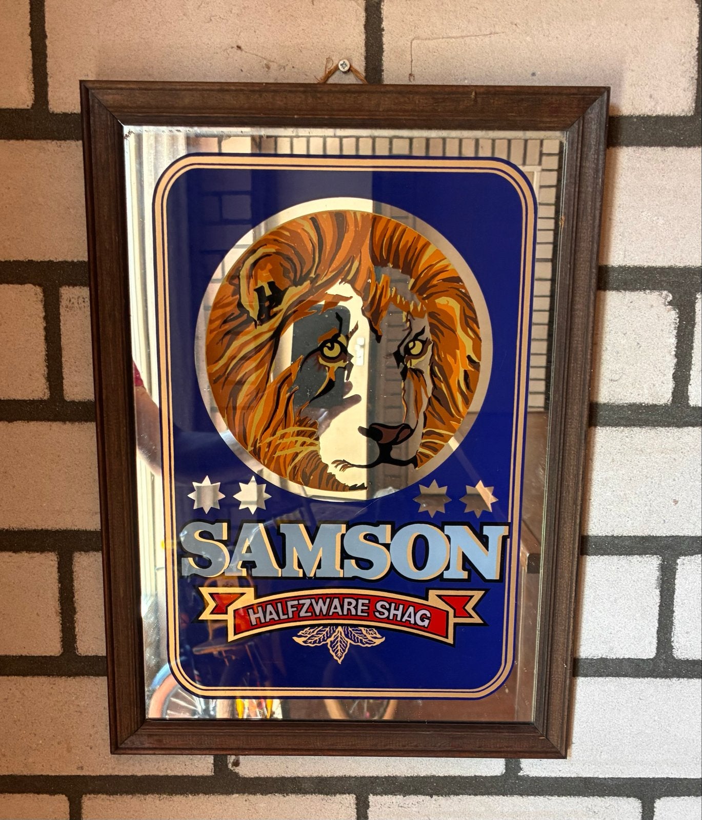Vintage Samson Halfzware Shag spiegel, Ophalen, Rechthoekig, 50 tot 100 cm, Minder dan 100 cm