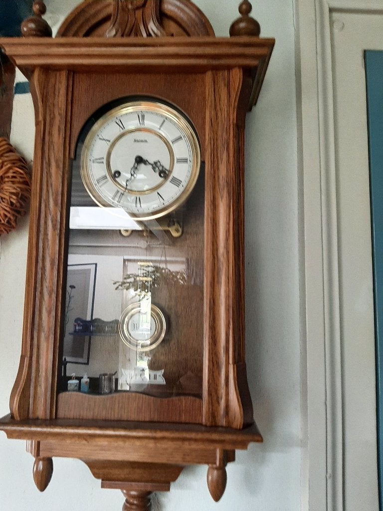 Prachtige Hermle wandklok met slinger, Antiek en Kunst, Antiek | Klokken, Ophalen