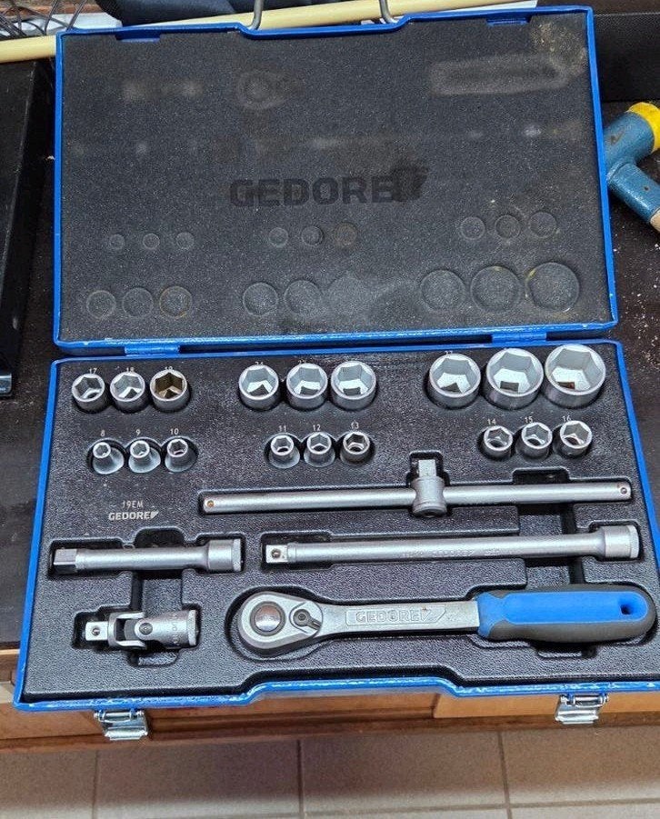 Gedore doppenset in koffer - Zo goed als nieuw, Ophalen of Verzenden, Zo goed als nieuw, Gereedschapsset, Gedore