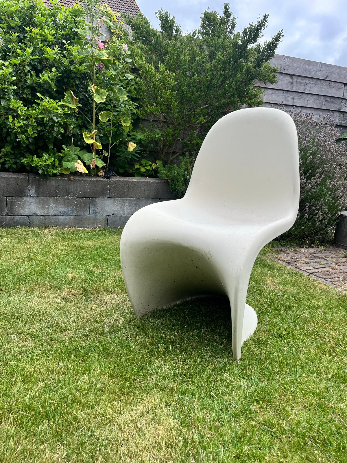 Set van 6 Panton S Replica design stoelen, Vitra, crème, Ophalen of Verzenden