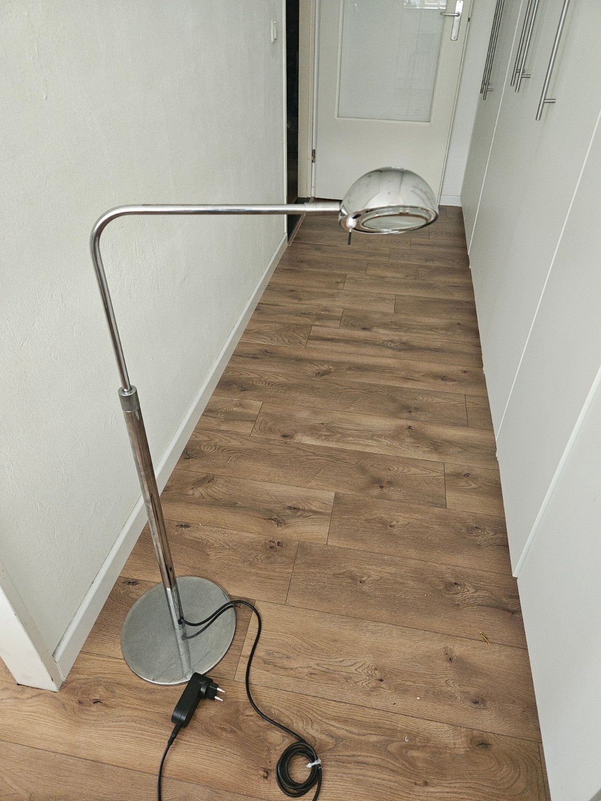 IKEA Brasa Vloerlamp - Chroom, Gebruikt, Modern, Industrieel, 100 tot 150 cm, Overige fittingen