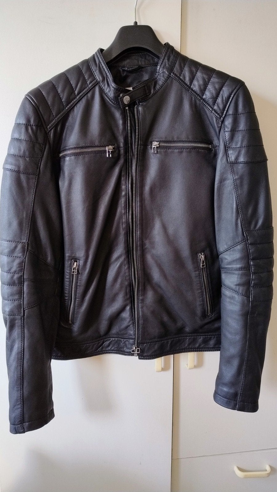 Leder heren jas Goosecraft. Nieuw! Mt.XS (46) getailleerd., Ophalen of Verzenden, Nieuw, Maat 46 (S) of kleiner, Grijs