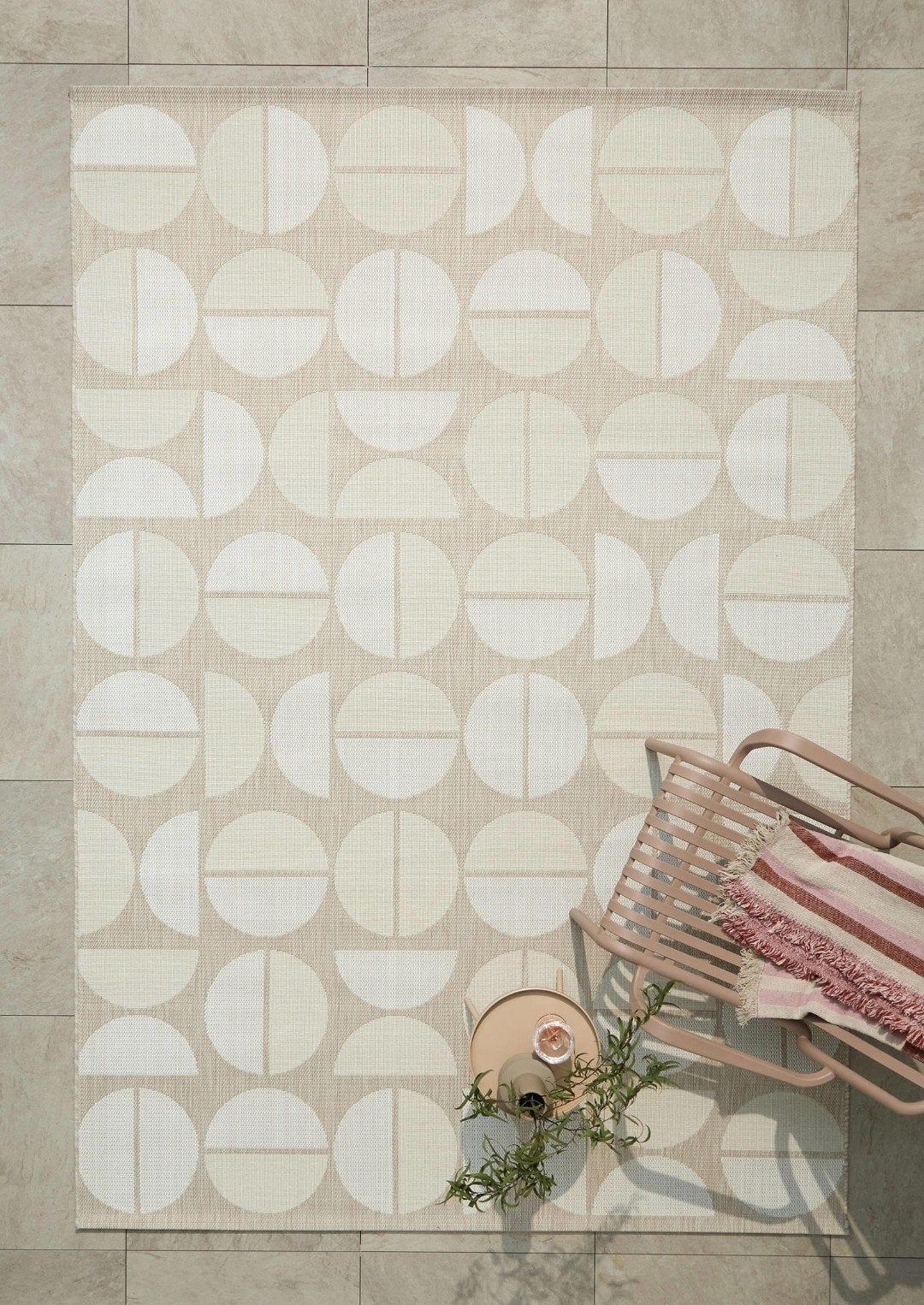 NOUS Living buitenkleed / vloerkleed 290 x 200 cm – crème/gr, Ophalen, Gebruikt, 200 cm of meer, 200 cm of meer