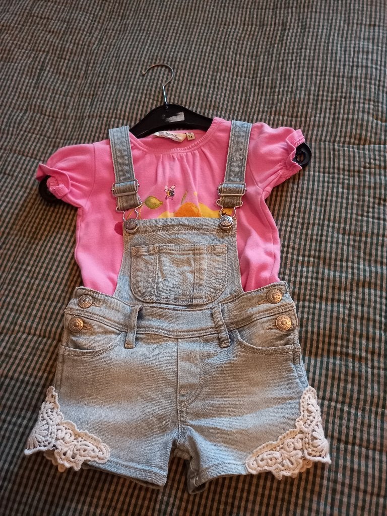 4 stuks tuinbermuda shirt hes mt 92 98, Ophalen of Verzenden, Zo goed als nieuw, Maat 98