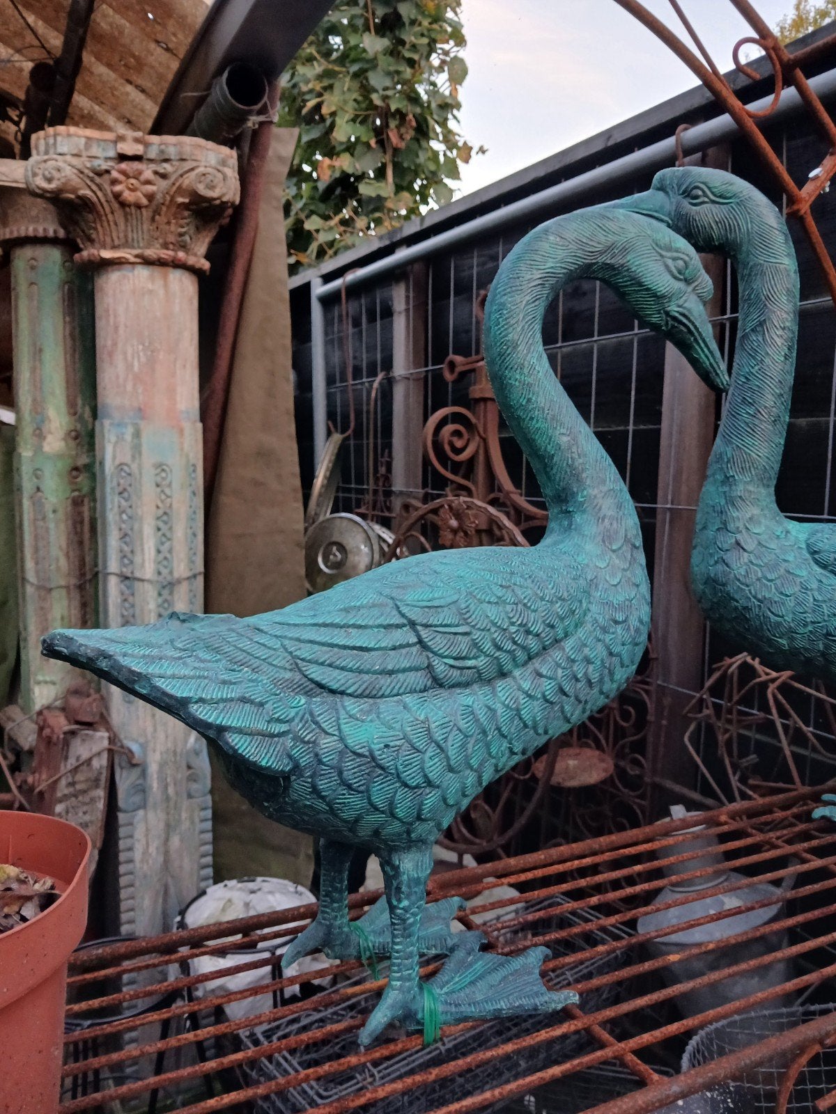 Tuinbeeld Brons-kleurige gans ganzen Ook:"De Evenaar" Eemnes, Ophalen, Nieuw