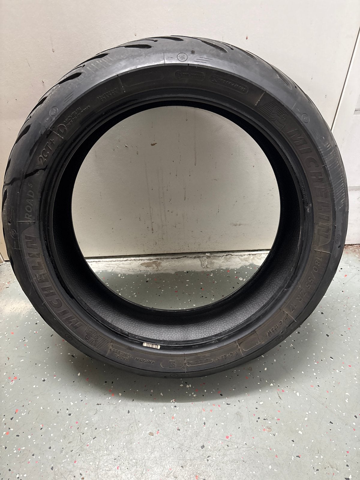 Michelin Road 5 180/55/17 motorband met 5mm profiel, Verzenden, Gebruikt