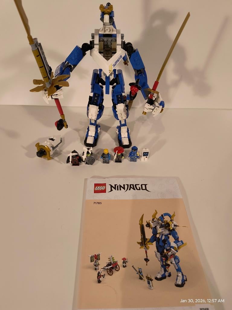LEGO Ninjago 71785 Jay’s Titan Mech, Ophalen of Verzenden, Zo goed als nieuw, Complete set, Lego