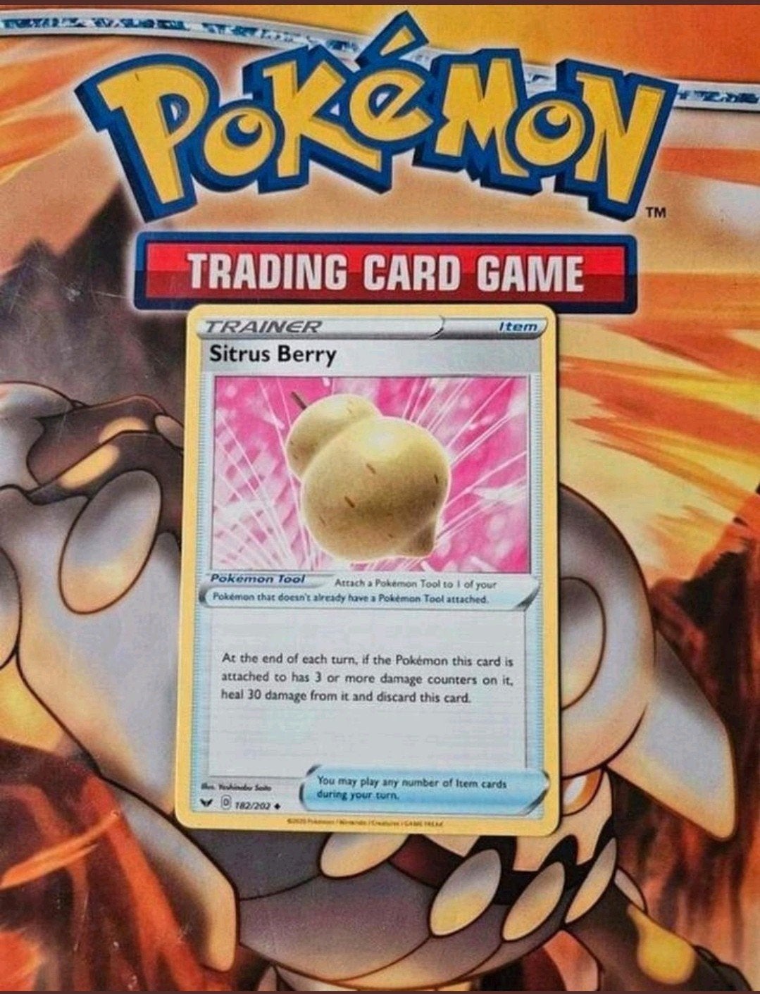 Sitrus berry 182/202 Sword&Shield base set pokemon kaart nm, Ophalen of Verzenden, Zo goed als nieuw, Losse kaart