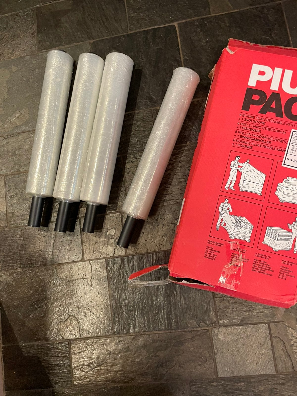 Piu pack rekfolie stretchfolie 4 rollen, Ophalen, Nieuw