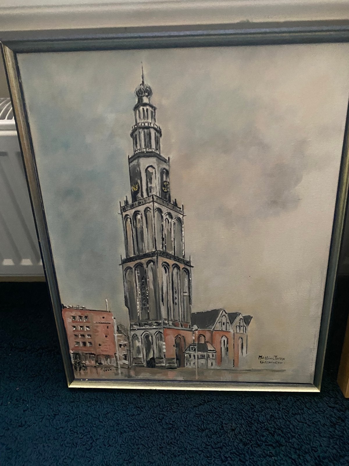 Schilderij griningen martini toren, Antiek en Kunst, Ophalen of Verzenden