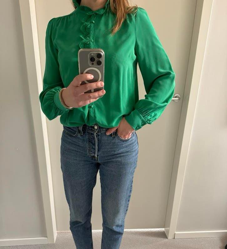 Sézane Chlo Blouse - Maat 38 - Zo goed als nieuw, Ophalen of Verzenden, Zo goed als nieuw, Maat 38/40 (M), Groen