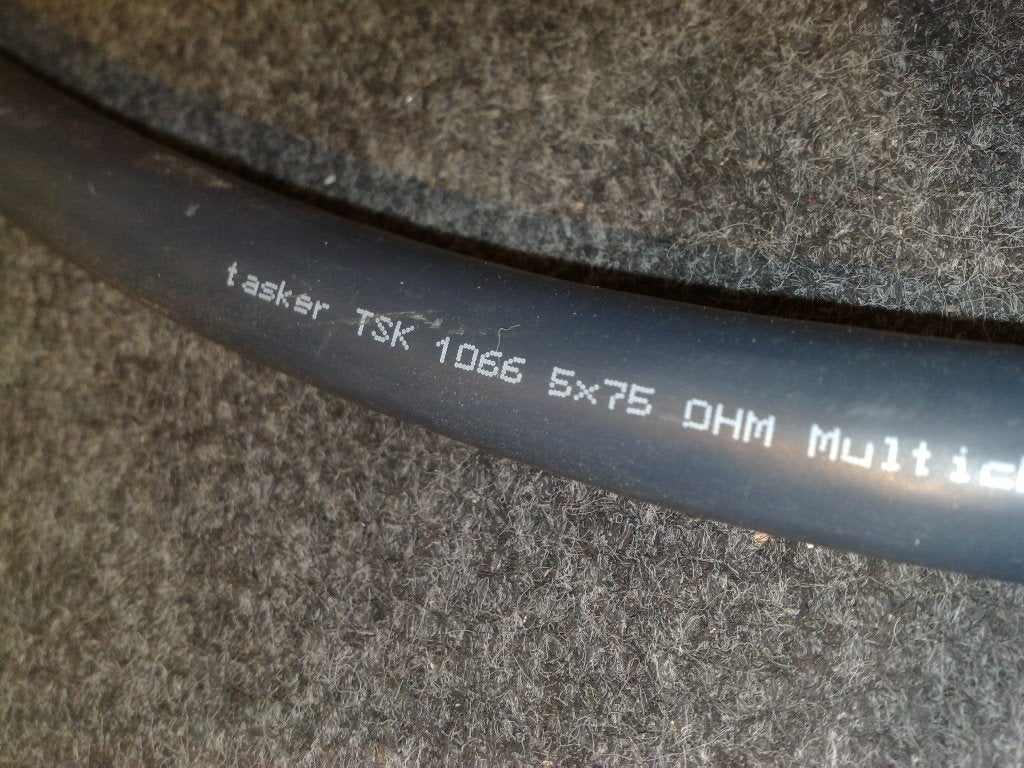 Tasker TSK 1066 5 x 75 Ohm Coax SDI kabel rol van 50 meter, Ophalen, Nieuw