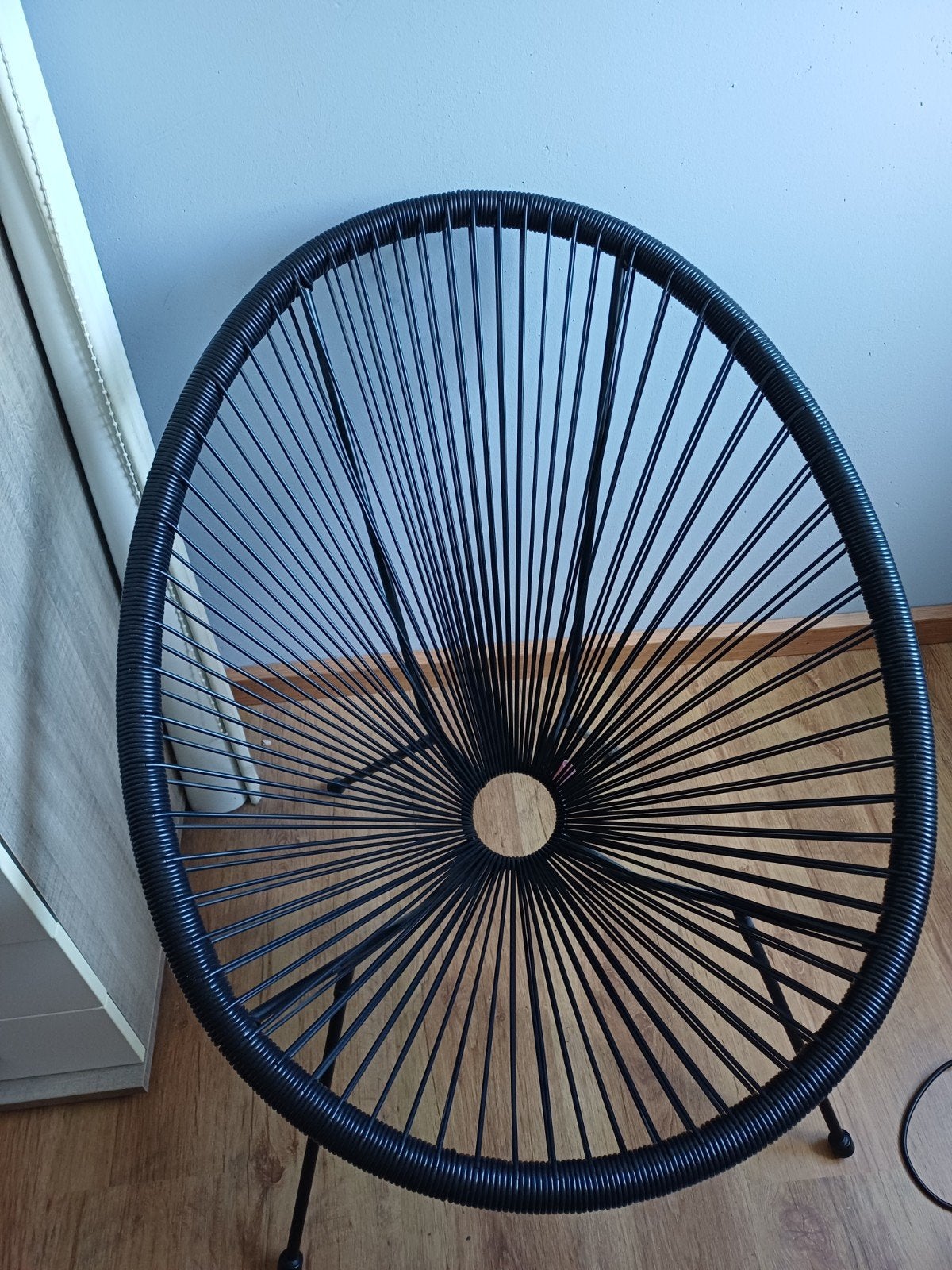 Zwarte Acapulco stoel ei vormig, Ophalen, Acapulco, Modern, Bohemian, Zwart, Eén