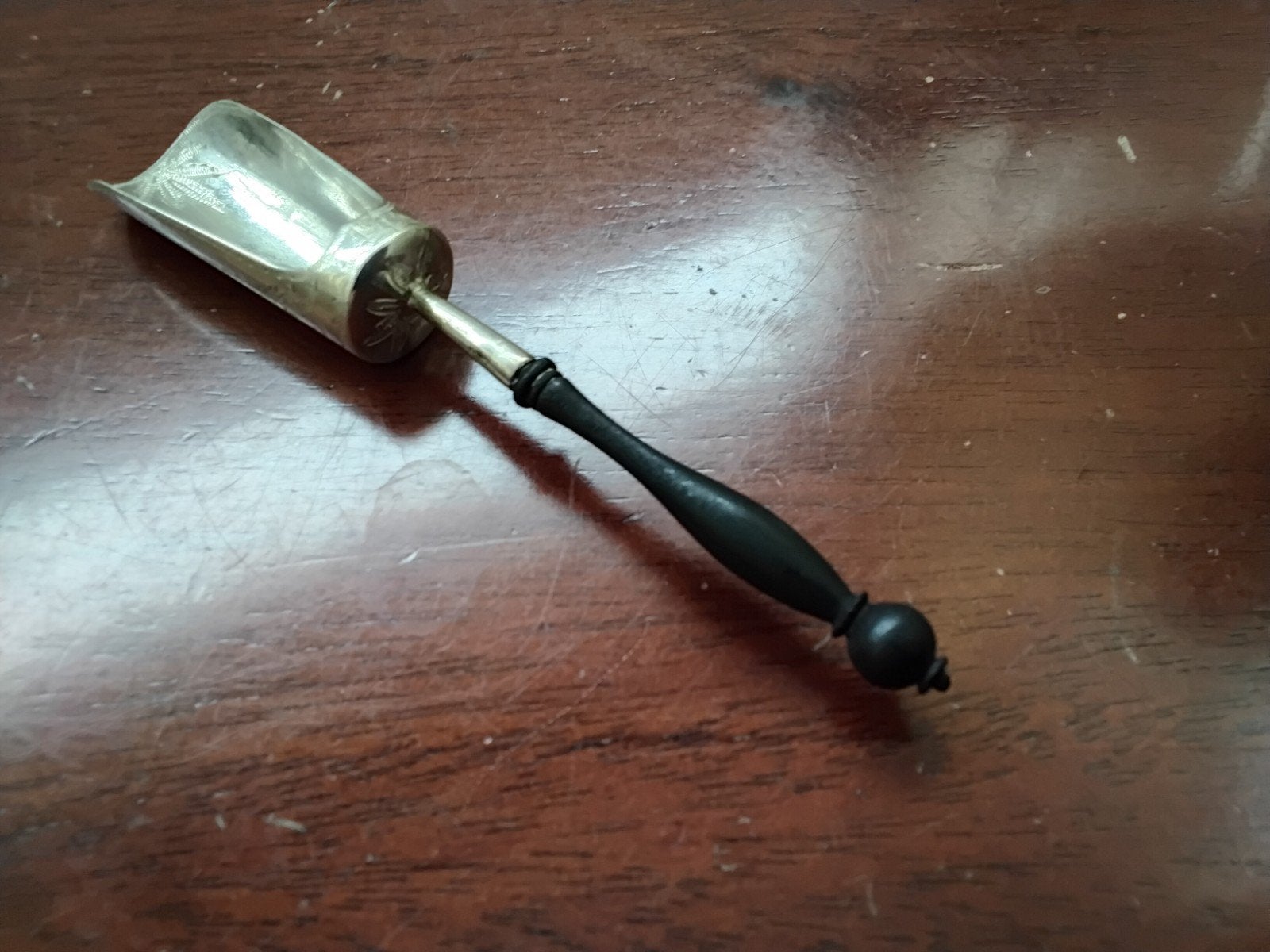 zeer mooi oud antiek zilveren kruiden lepeltje, Ophalen of Verzenden, Zilver