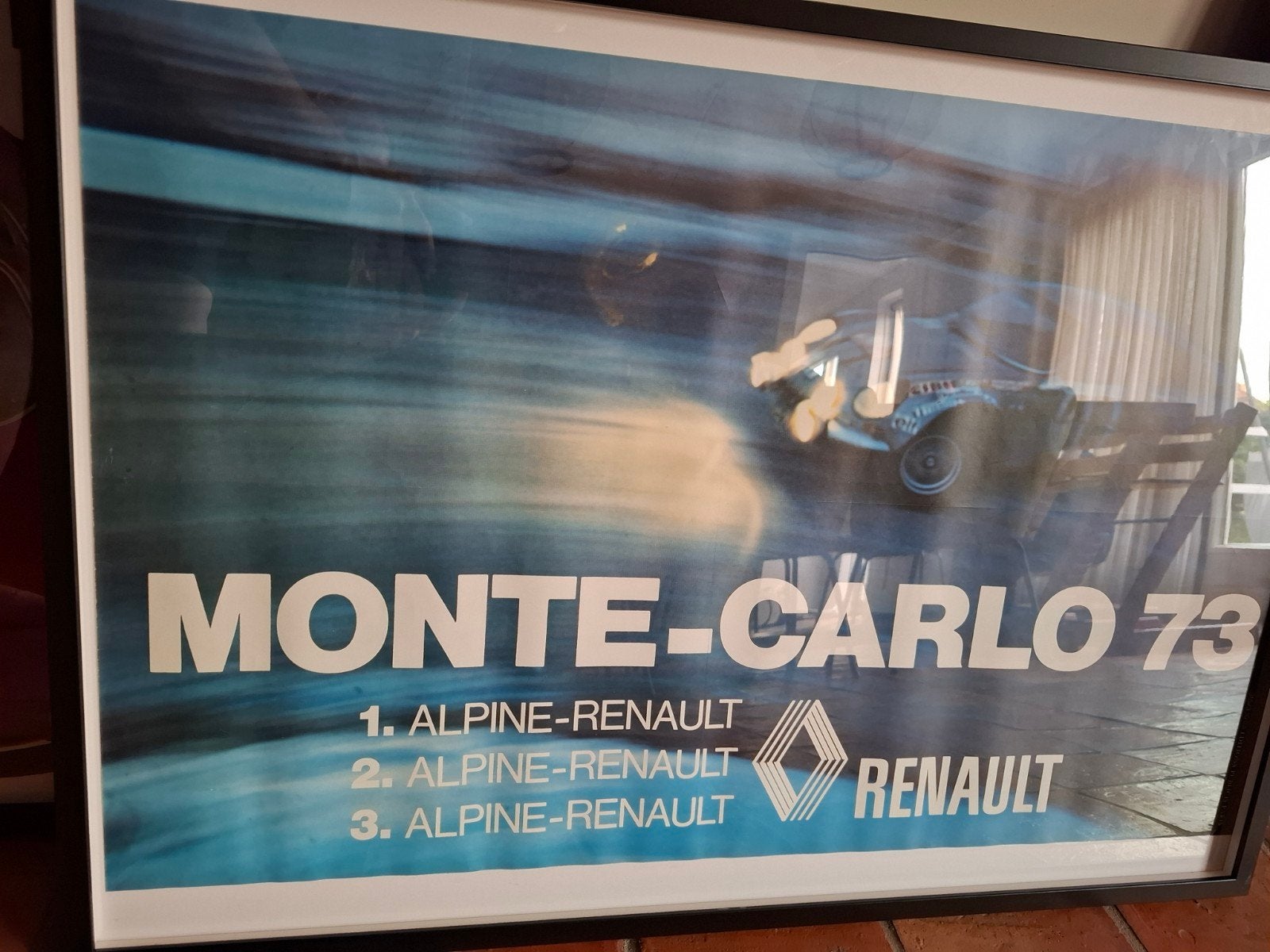 Originele Renault Alpine Monte-Carlo '73 poster, Ophalen of Verzenden, Gebruikt, Auto's