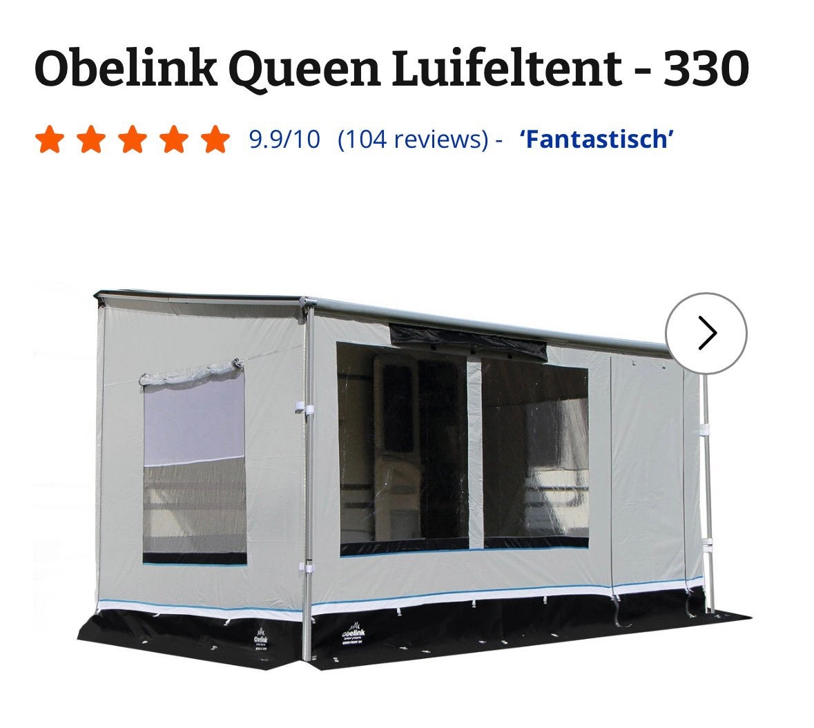 Obelink Queen 330 cassetteluifelvoortent, Ophalen, Zo goed als nieuw