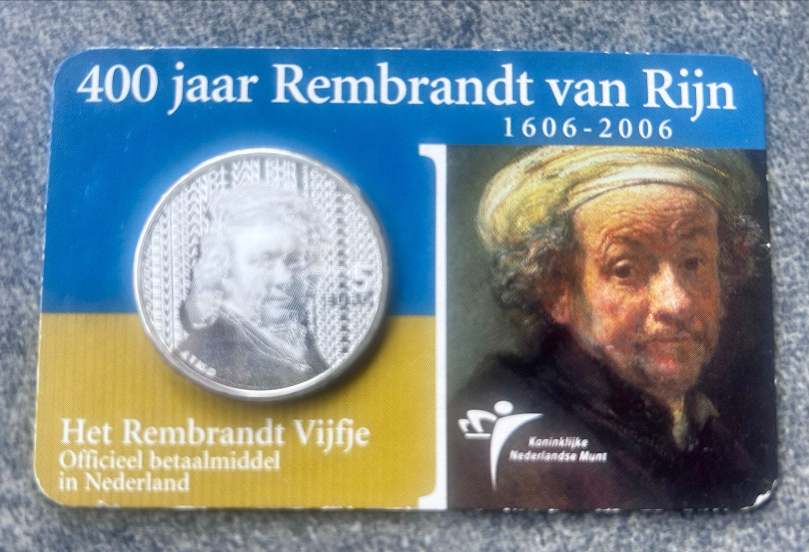Rembrandt Vijfje 2006 - 400 jaar Rembrandt van Rijn, Postzegels en Munten, Koningin Beatrix, Zilver, Losse munt, Overige waardes