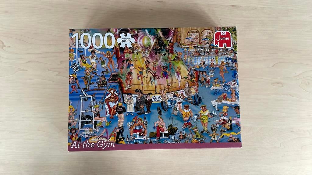een puzzel met 1000 stukjes met de sportschool als thema, Ophalen, 500 t/m 1500 stukjes, Zo goed als nieuw