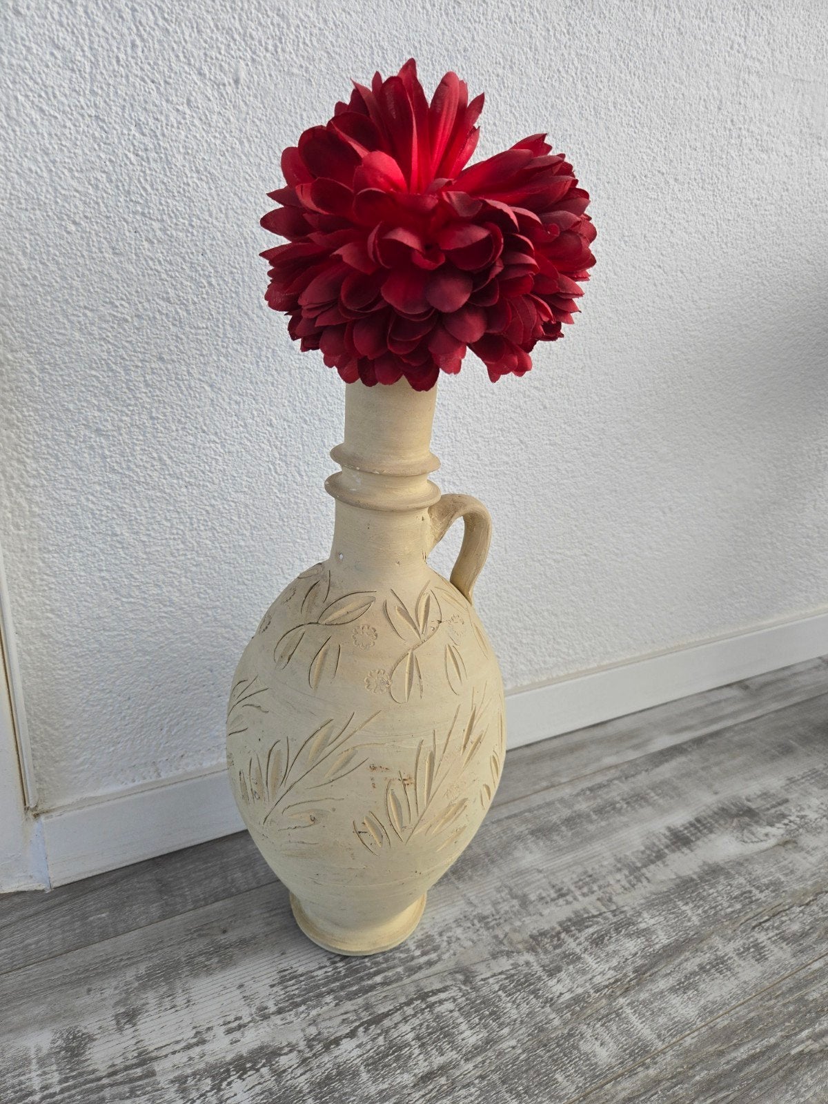 Terracotta vaas  hoogte 50 cm, Huis en Inrichting, Ophalen