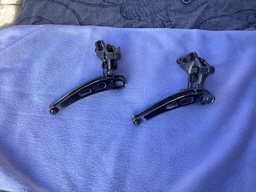 2 voorderailleurs Campagnolo super record, Campagnolo super record, Staal, Ophalen of Verzenden, Zo goed als nieuw