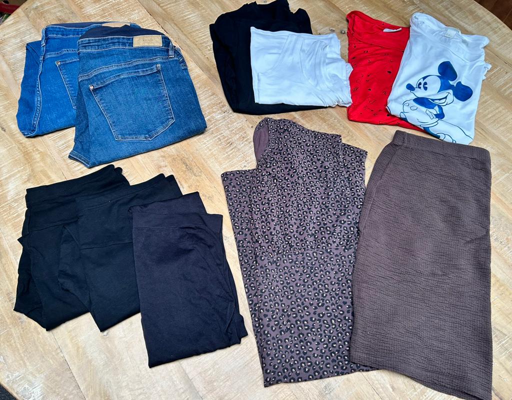 11 delige set zwangerschapskleding maat L / XL, Overige typen, Zwart, Maat 42/44 (L), Ophalen of Verzenden