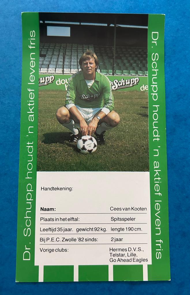 Cees van Kooten - PEC Zwolle - Spelerskaart, Verzenden, Zo goed als nieuw, Overige binnenlandse clubs, Spelerskaart