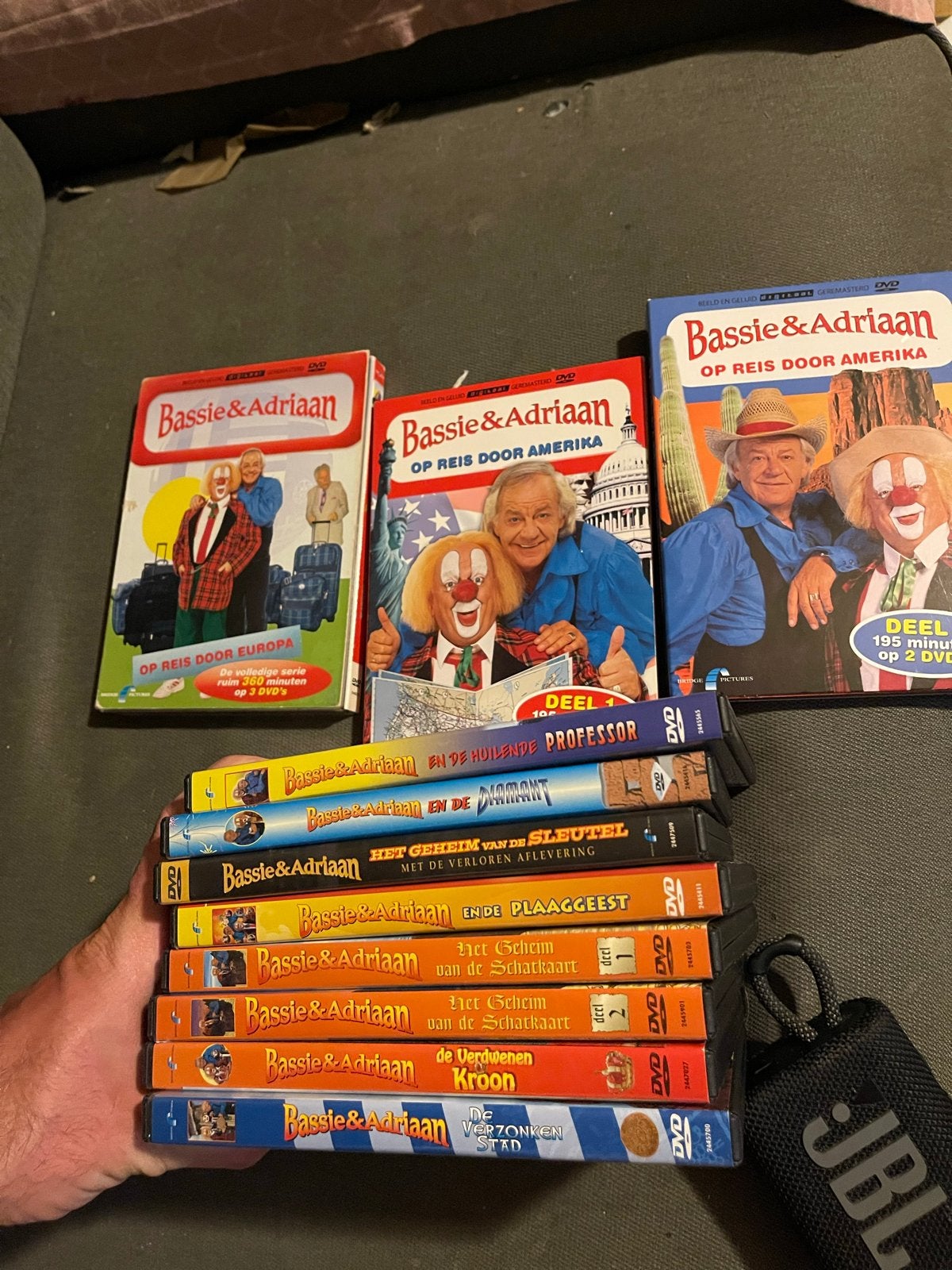Bassie & Adriaan DVD alle speelfilms amerika europa, Gebruikt, Alle leeftijden, Tv-serie, Familie