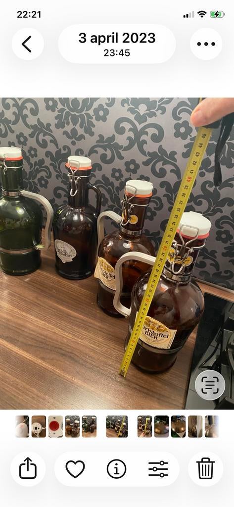Bierflessen met beugeldop - 4 stuks, Ophalen, Zo goed als nieuw, Overige kleuren, Glas