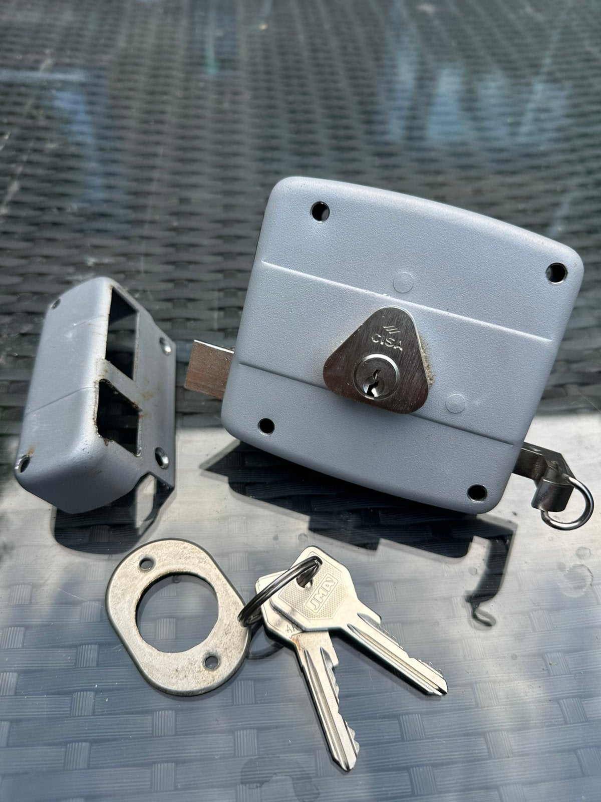 Cisa opleg slot, Doe-het-zelf en Verbouw, Hang- en Sluitwerk, Verzenden, Zo goed als nieuw, Rvs, Slot