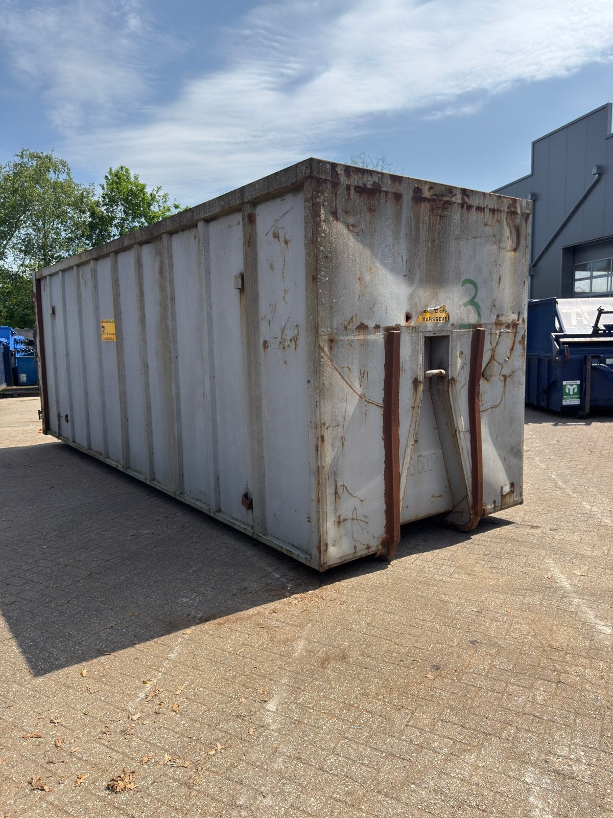 50 m3 zaagsel afzuig containers 3 stuks, Ophalen